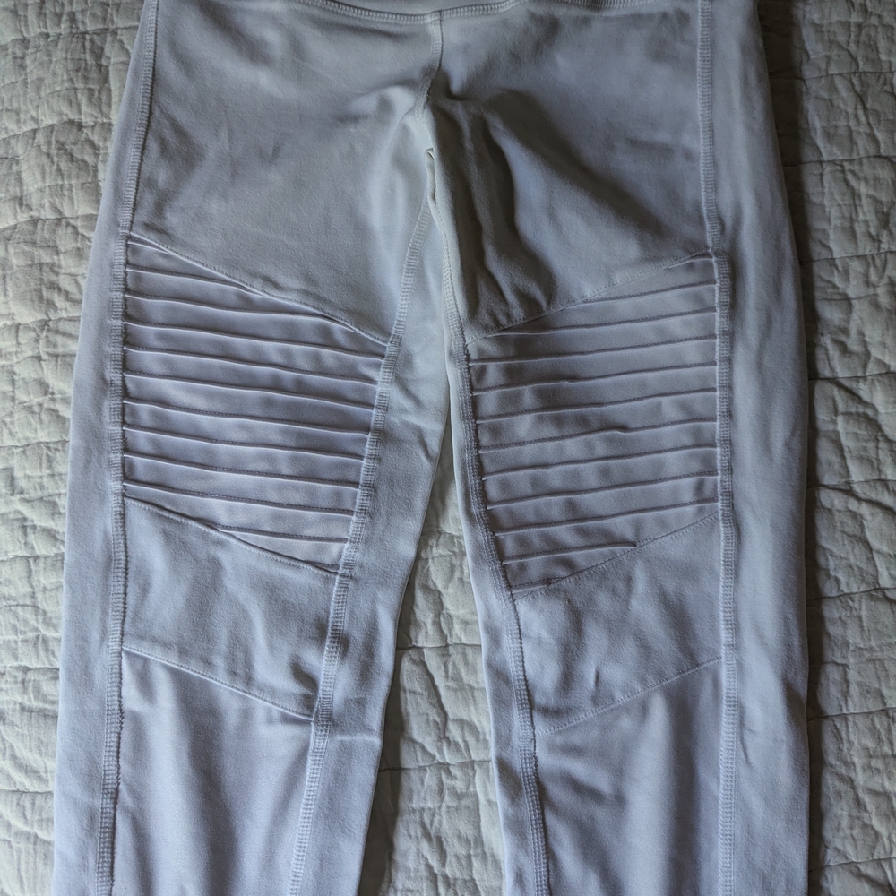 White Moto Leggings